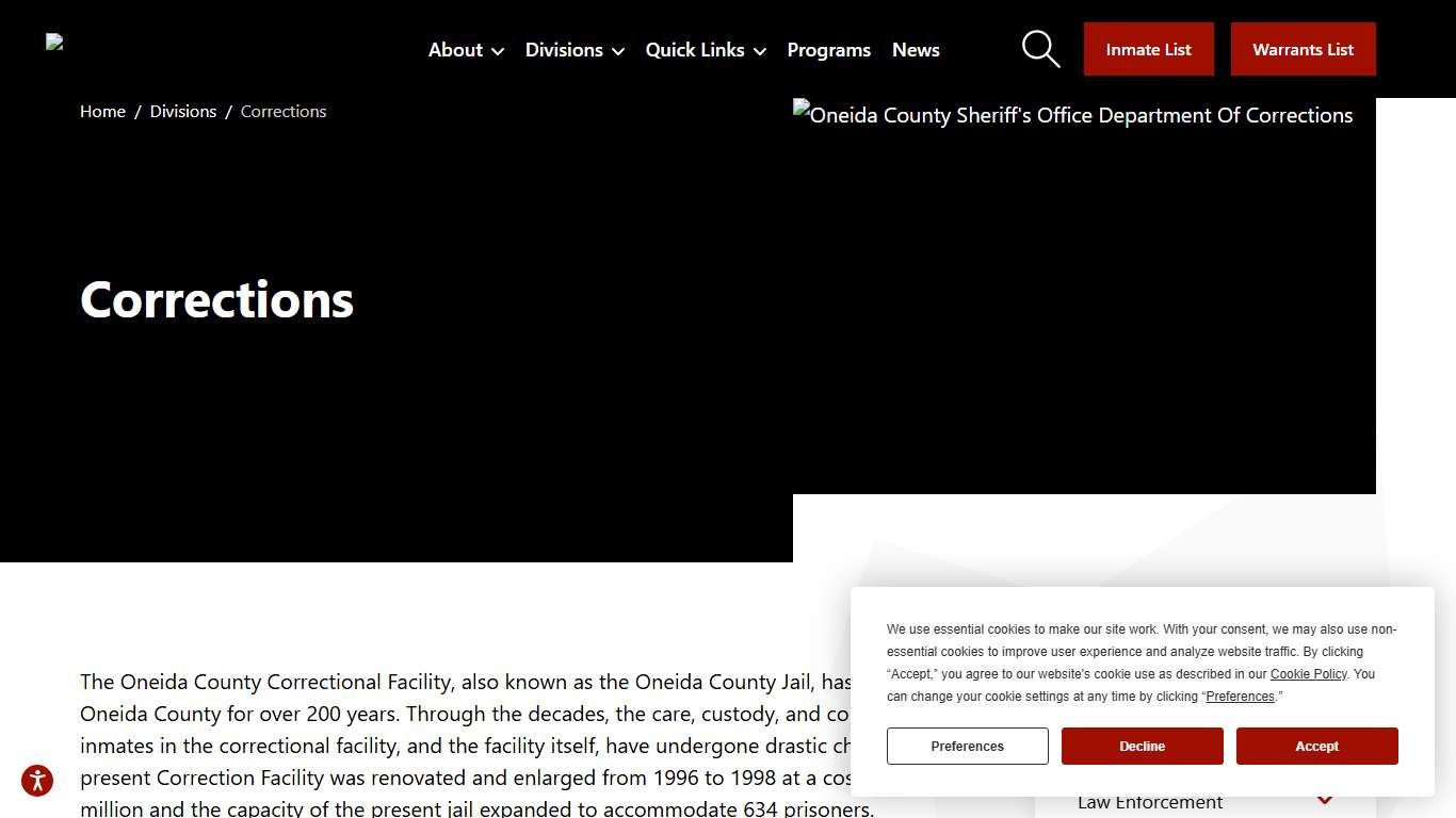 Oneida County Corrections: Rehabilitation and Safety Oneida County Sheriff's Office