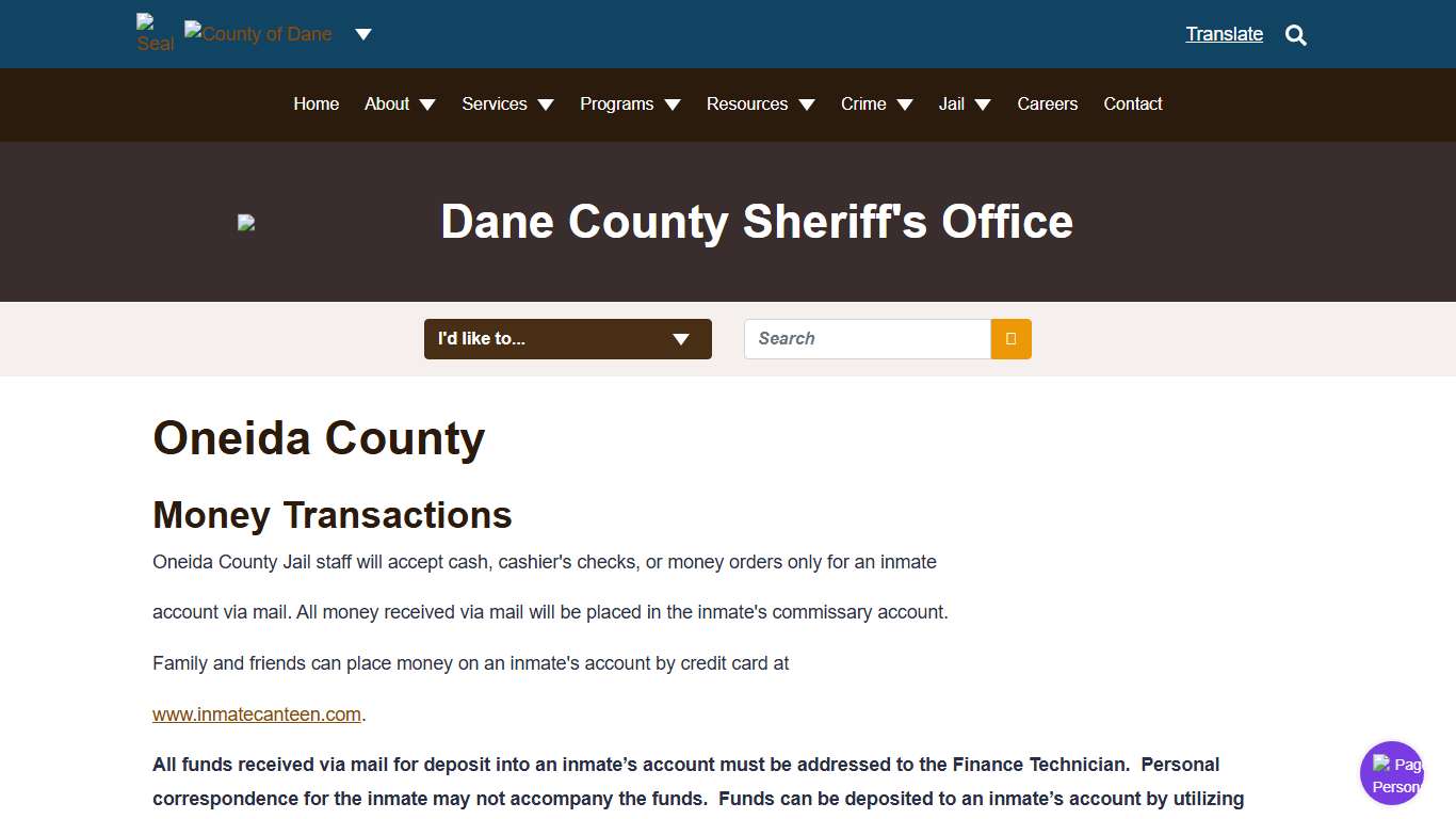 Oneida Dane County Sheriff's Office